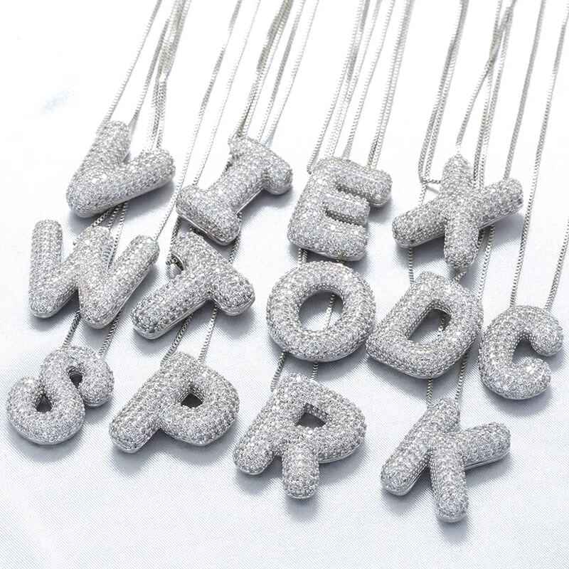 Infinity Puff Letter Necklace