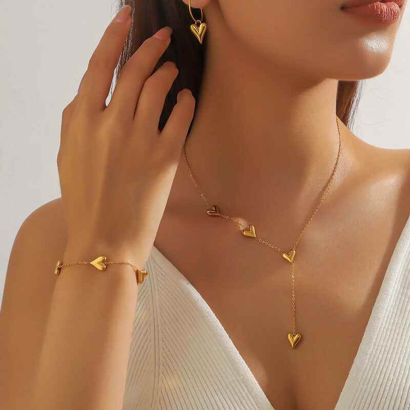 Sweet Heart Tassel Jewelry Set - RIYOVA Jewelry