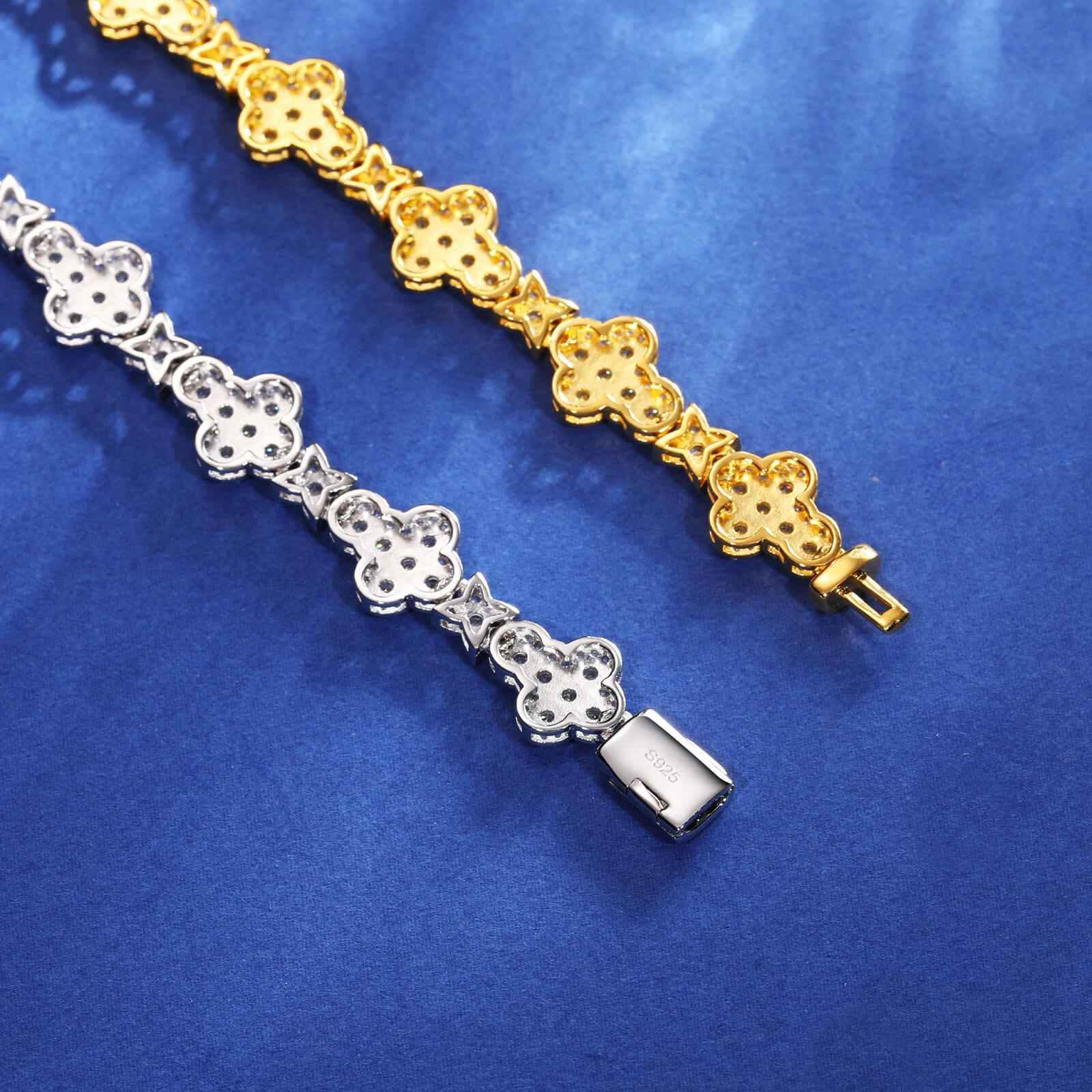 925 Iced Out Cross Star Tennis Chain – Moissanite Edition - RIYOVA Jewelry