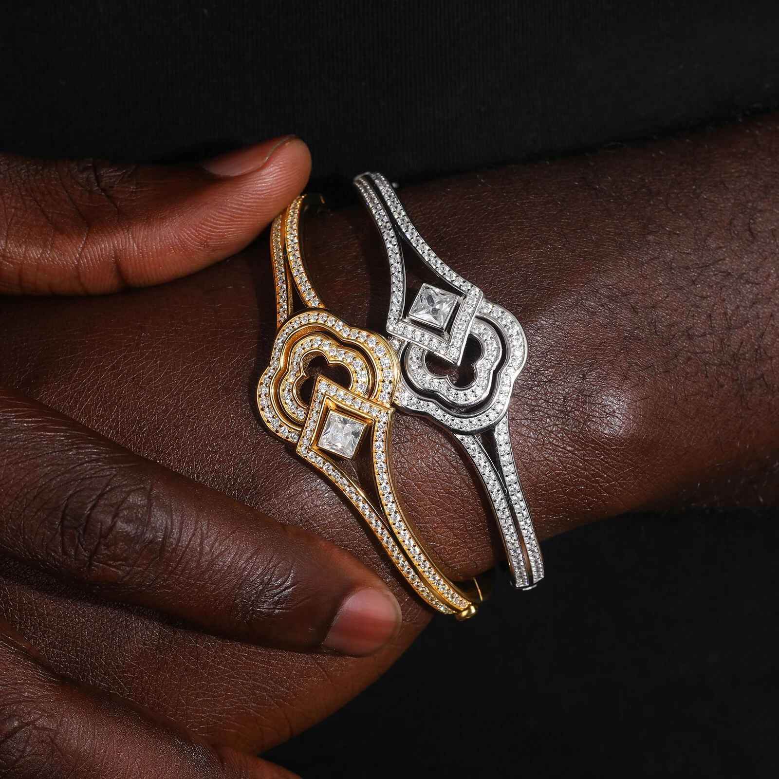 925 Iced Out Clover Bracelet - RIYOVA Jewelry