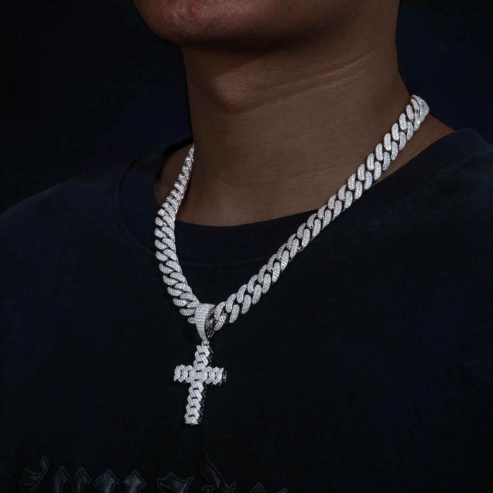 925 Iced Out Hip Hop Criss Pendant - RIYOVA Jewelry