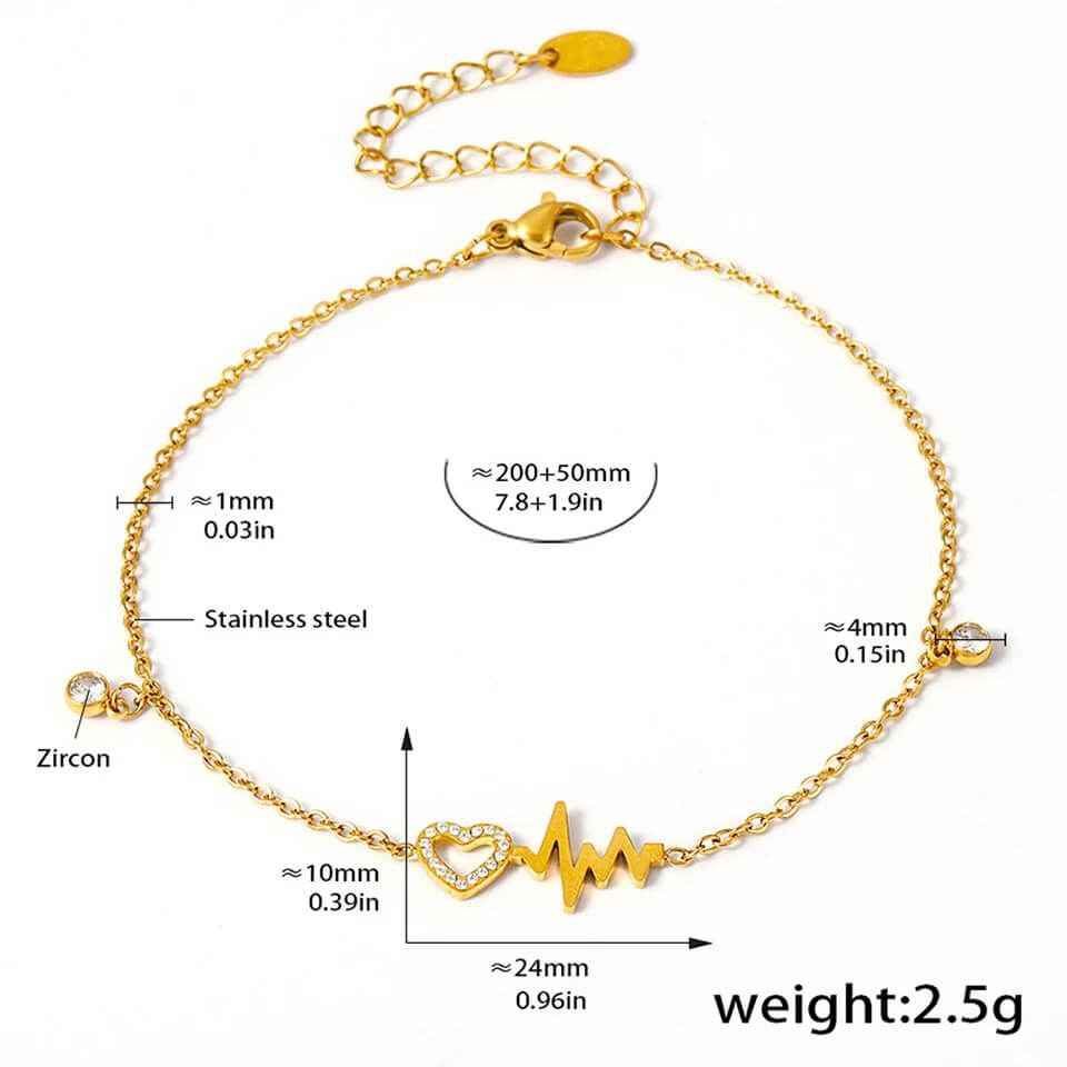Amora Heart Anklets - RIYOVA Jewelry