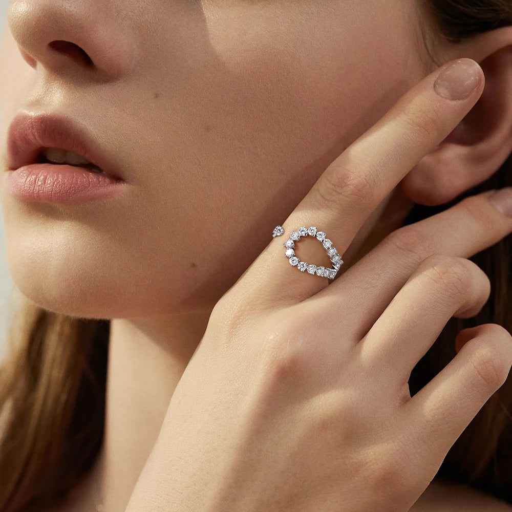 Halo Moissanite Ring - RIYOVA Jewelry