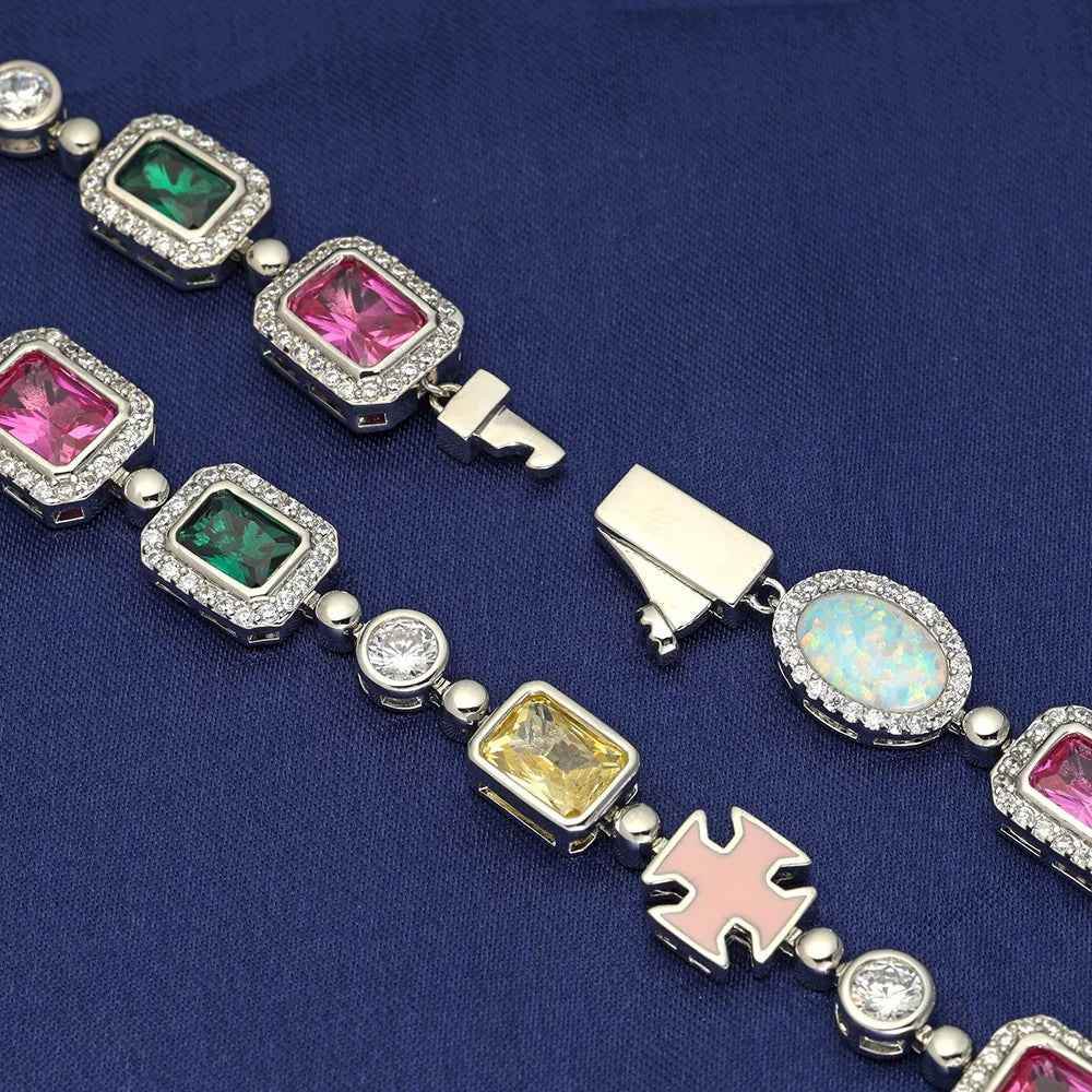 Iced Out Enamel Cross Chain - RIYOVA Jewelry
