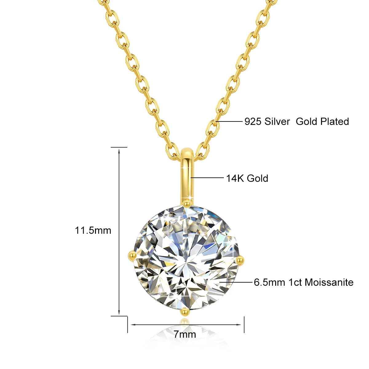 Rhea Moissanite Necklace - RIYOVA Jewelry
