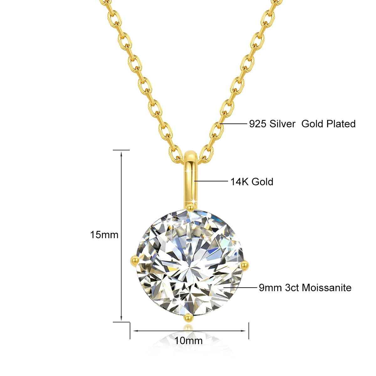 Rhea Moissanite Necklace - RIYOVA Jewelry