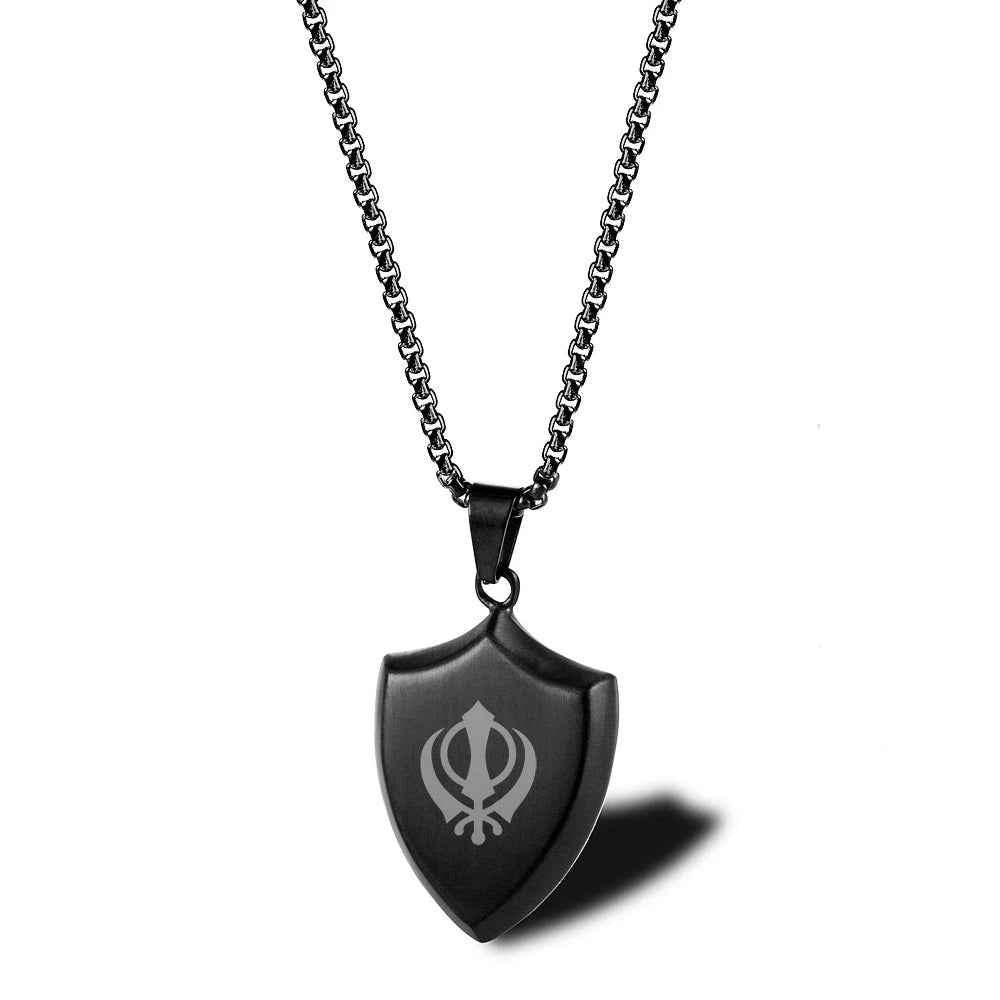 Khanda Shield Pendant - RIYOVA Jewelry