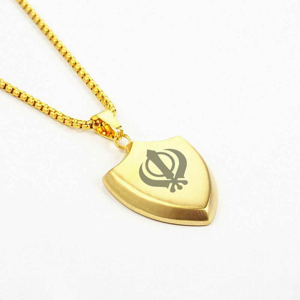 Khanda Shield Pendant - RIYOVA Jewelry
