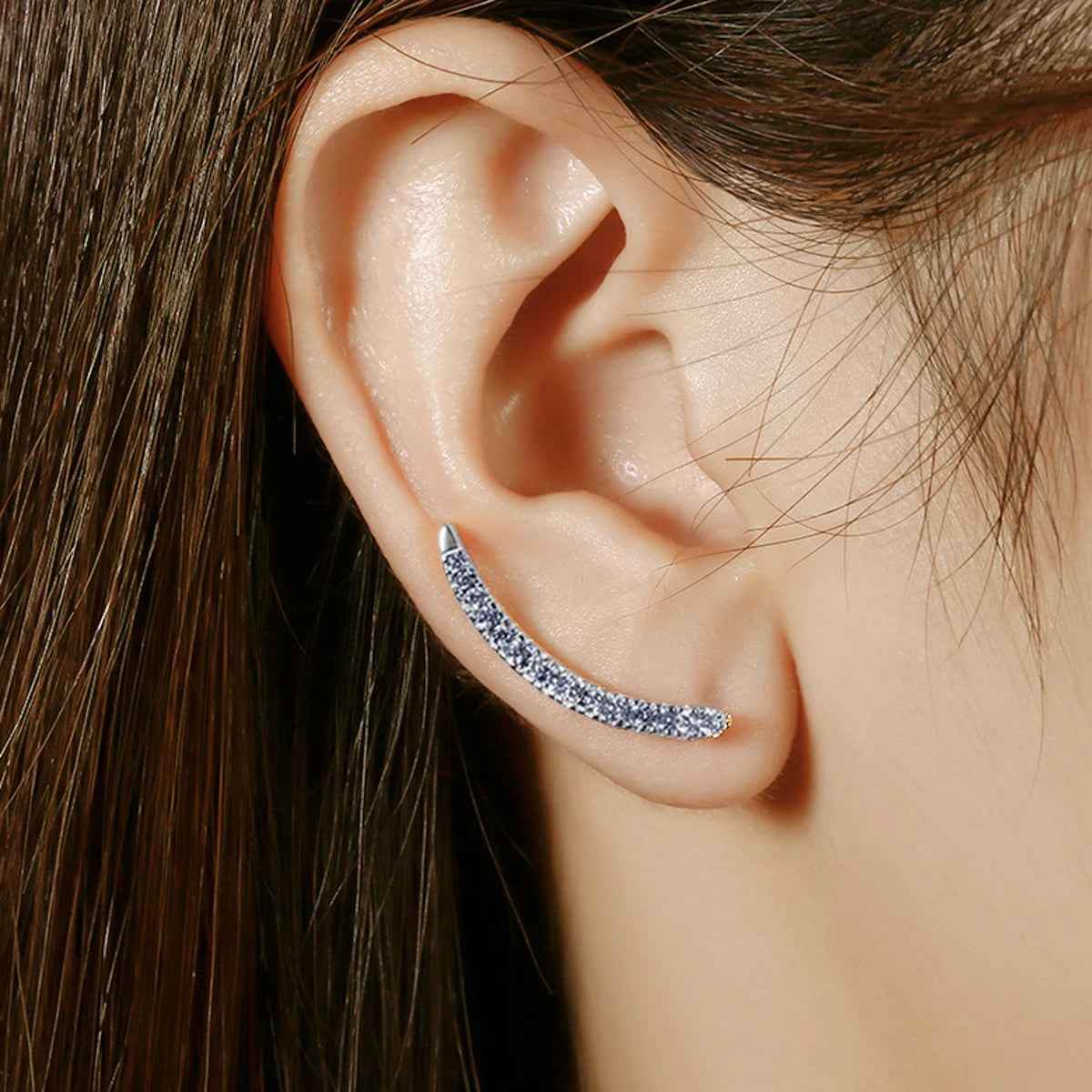 Crescia Moissanite Ear Cuffs - RIYOVA Jewelry