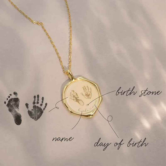 Custom Baby Handprint & Footprint Necklace - RIYOVA Jewelry