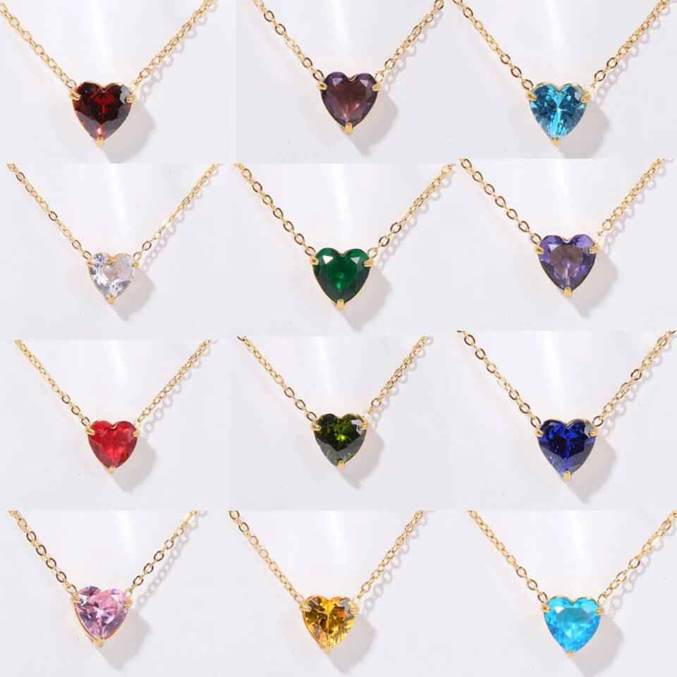 Birthstone Heart Necklace