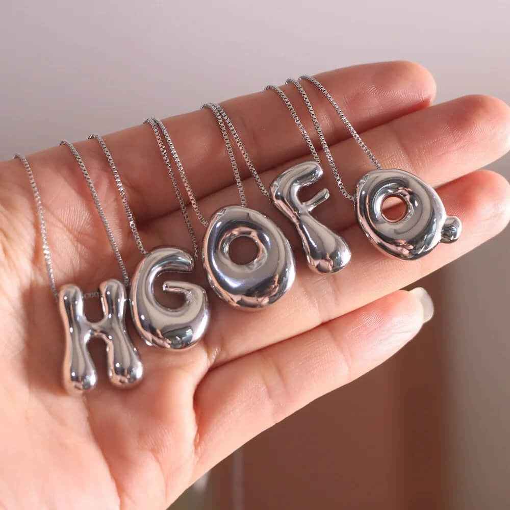 Yumi Bubble Initial Necklace