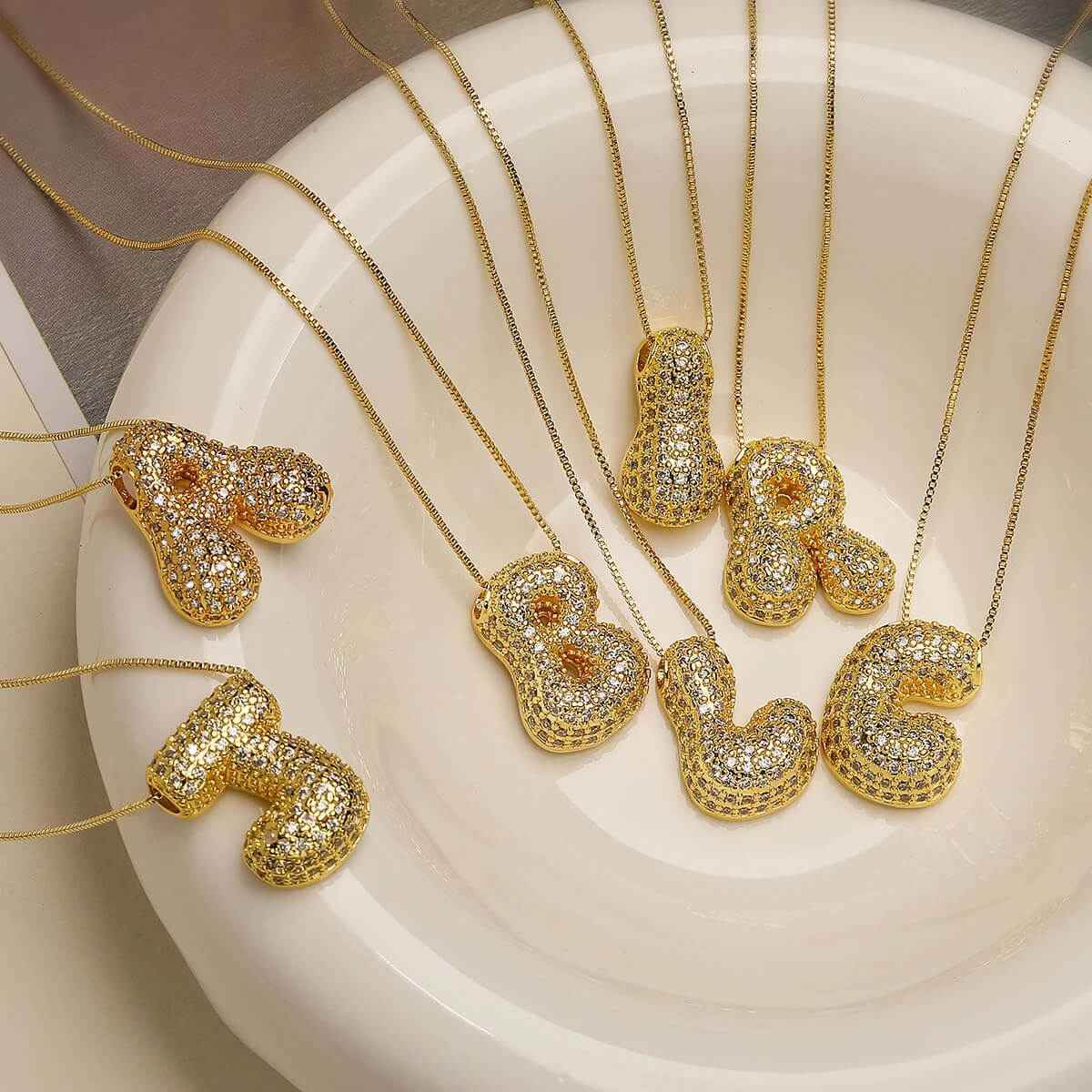 Sia Sparkling Initial Necklace - RIYOVA Jewelry