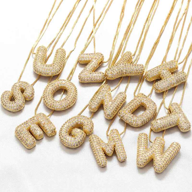 Infinity Puff Letter Necklace