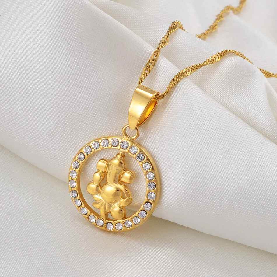 Vighnaharta Ganesha Pendant Necklace - RIYOVA Jewelry