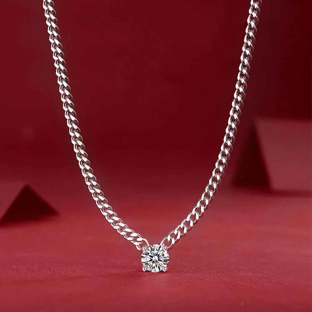 Flora Moissanite Cuban Necklace - RIYOVA Jewelry