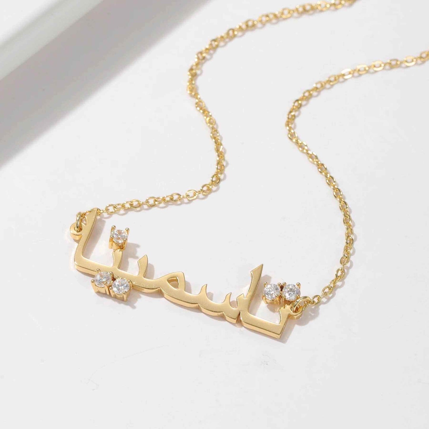 Custom Arabic Zirconia Necklace - RIYOVA Jewelry
