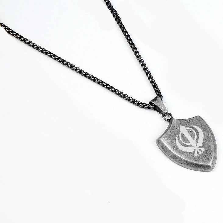 Khanda Shield Pendant - RIYOVA Jewelry