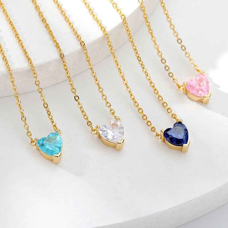 Birthstone Heart Necklace