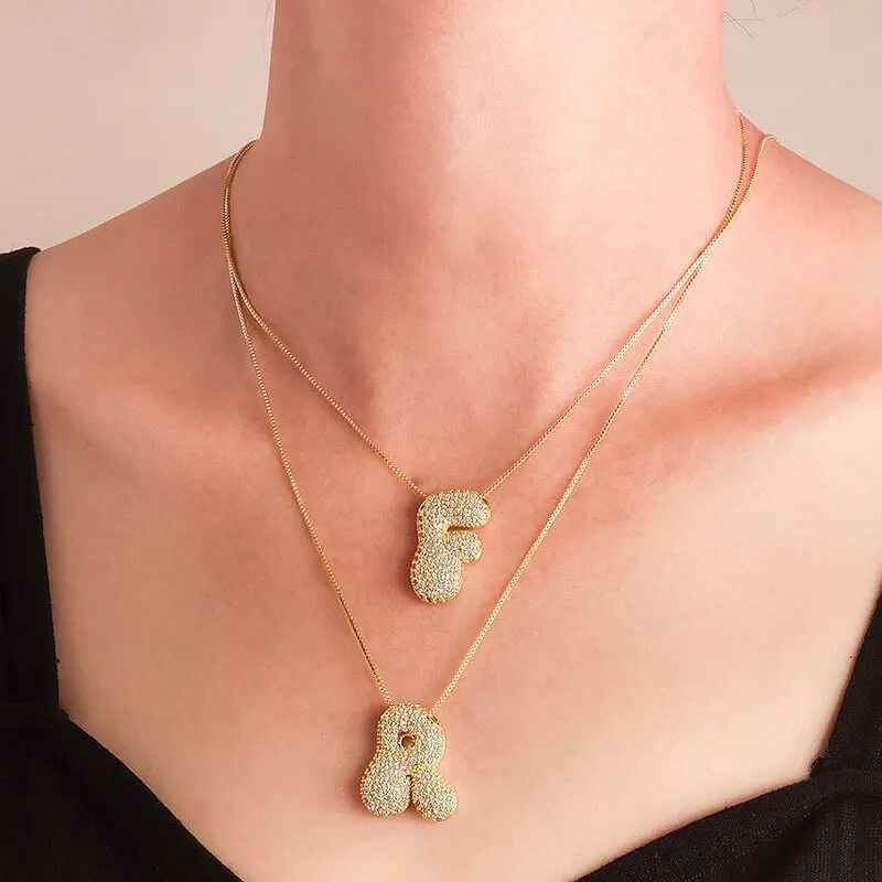 Sia Sparkling Initial Necklace - RIYOVA Jewelry