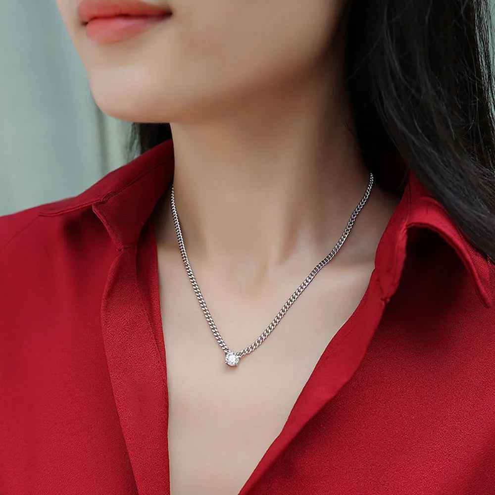 Flora Moissanite Cuban Necklace - RIYOVA Jewelry