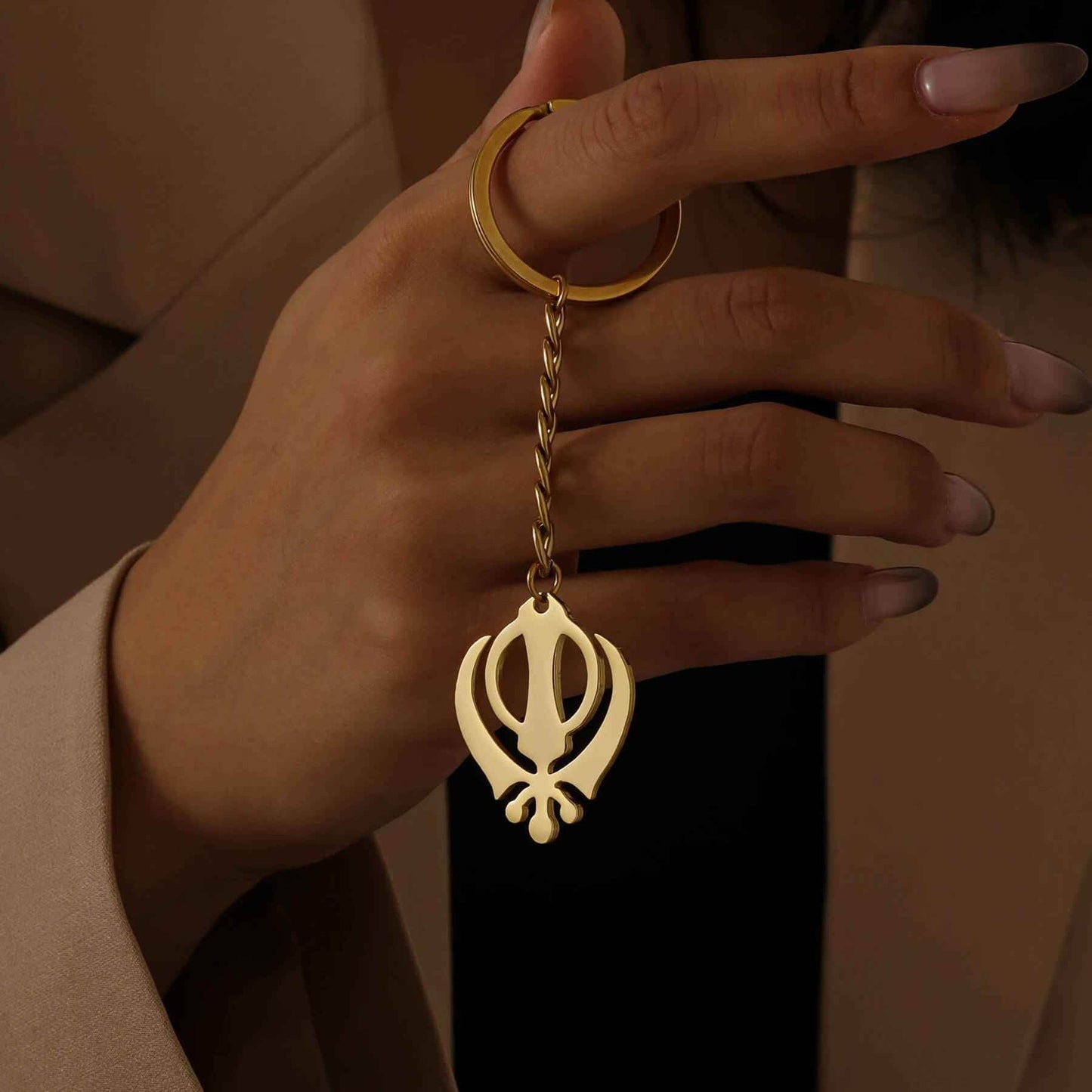 Khanda Sikh Keychain - RIYOVA Jewelry