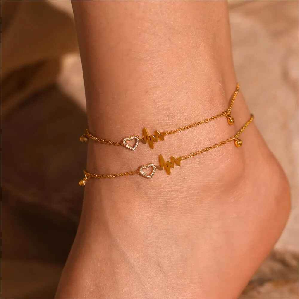 Amora Heart Anklets - RIYOVA Jewelry