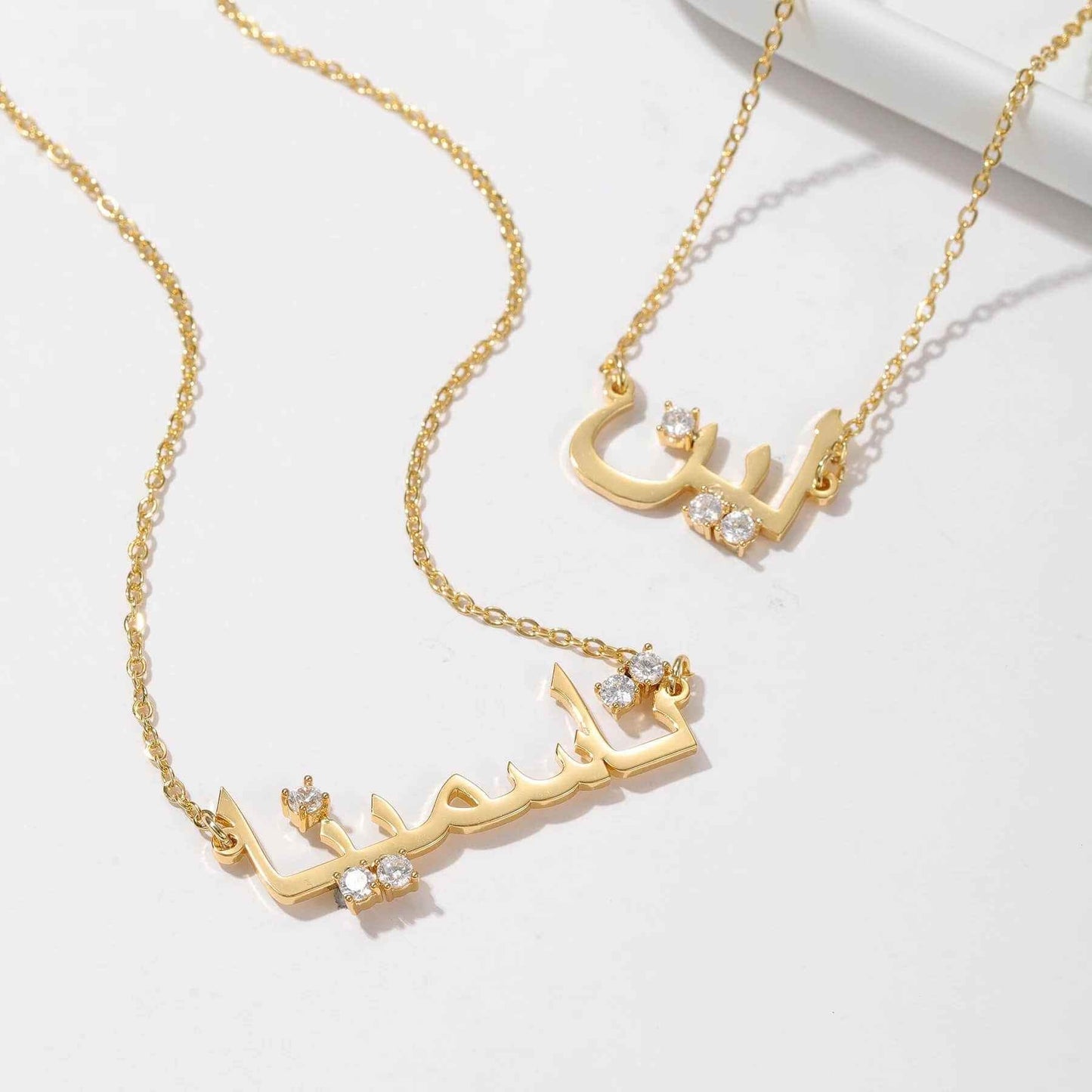 Custom Arabic Zirconia Necklace - RIYOVA Jewelry