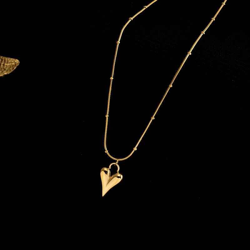 Dainty Peach Heart Necklace - RIYOVA Jewelry