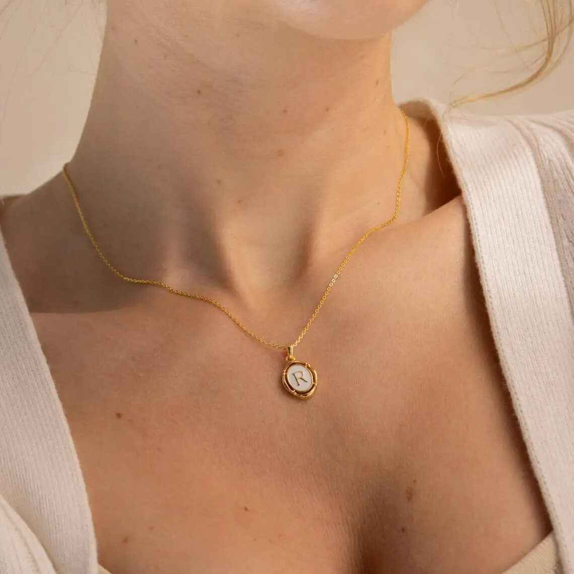 Emma Initial Pendant Necklace