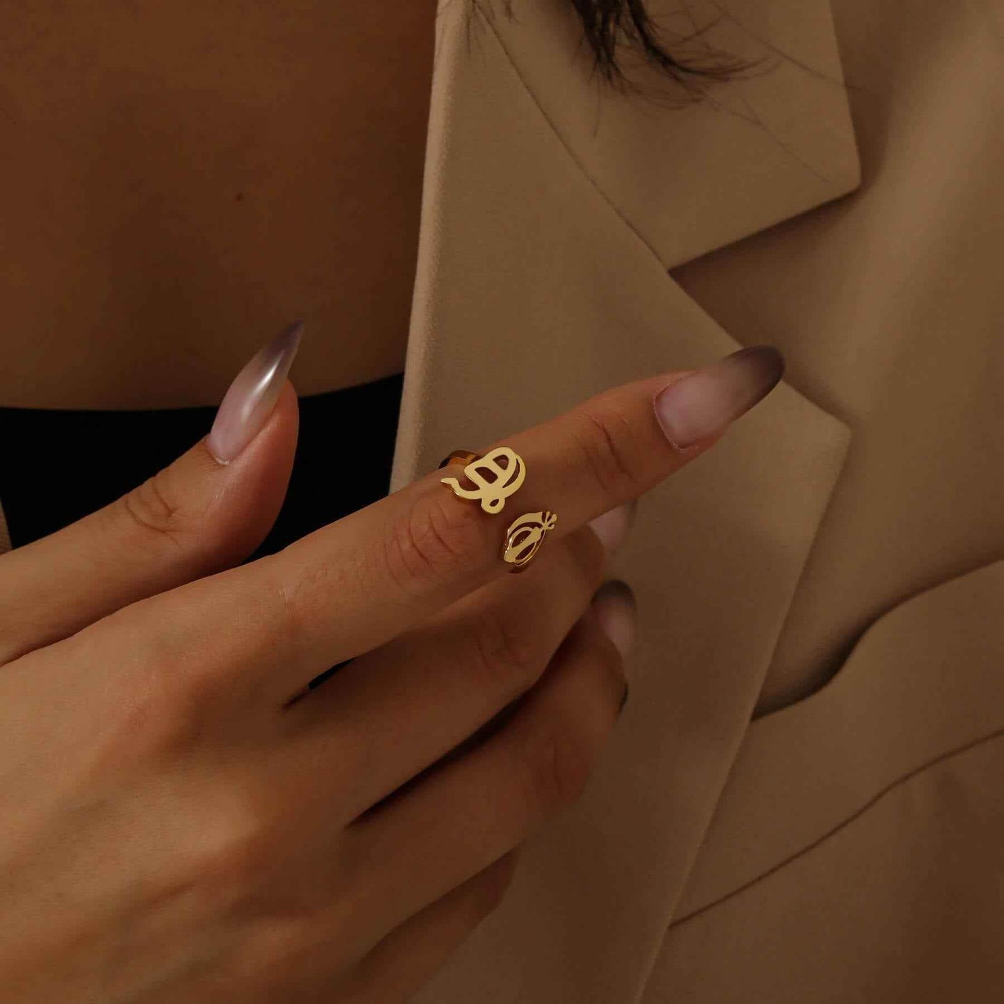 Ek Onkar Khanda Unity Ring - RIYOVA Jewelry
