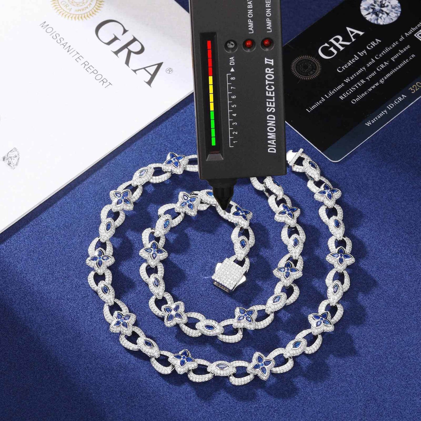 925 Iced Out Flower Eye Cuban Link Necklace – Moissanite Edition - RIYOVA Jewelry