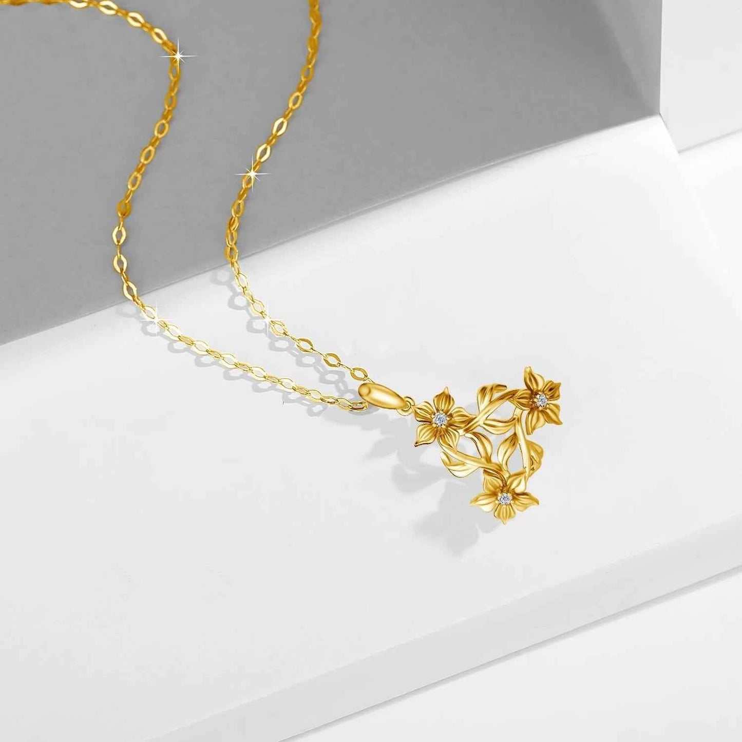 Zinnia Zirconia Necklace - RIYOVA Jewelry