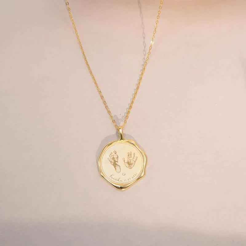 Custom Baby Handprint & Footprint Necklace - RIYOVA Jewelry