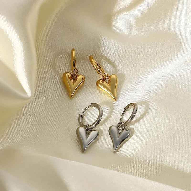 Chic Heart Hoop Earrings - RIYOVA Jewelry