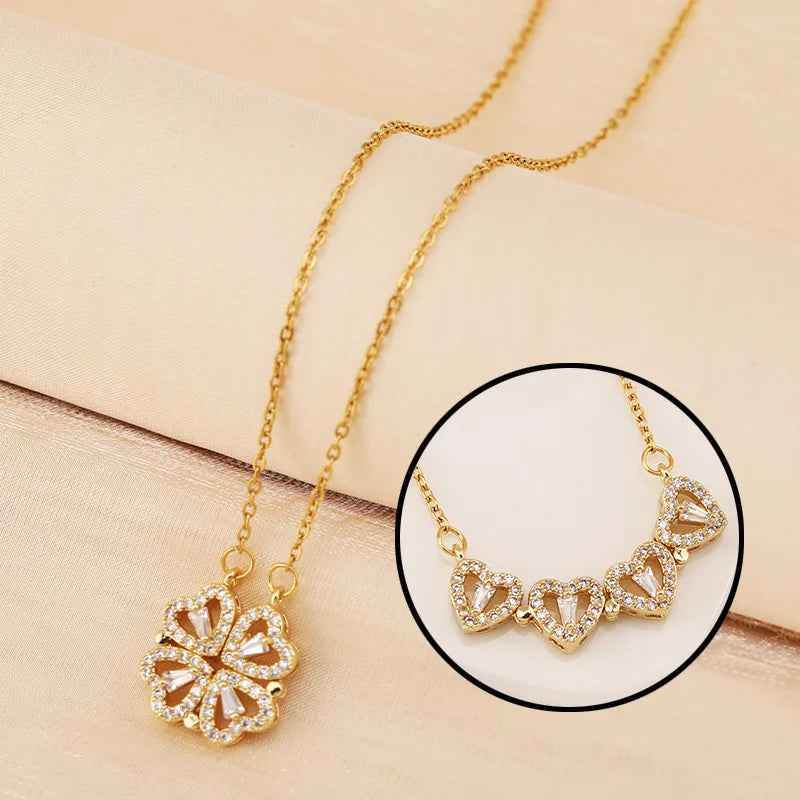 RIYOVA Eternal Rose Box with leaf Grass Heart Necklace - RIYOVA Jewelry