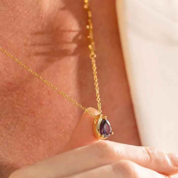 Custom Arabic Alexandrite Birthstone Necklace - RIYOVA Jewelry