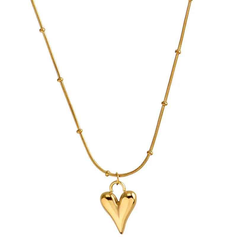 Dainty Peach Heart Necklace - RIYOVA Jewelry