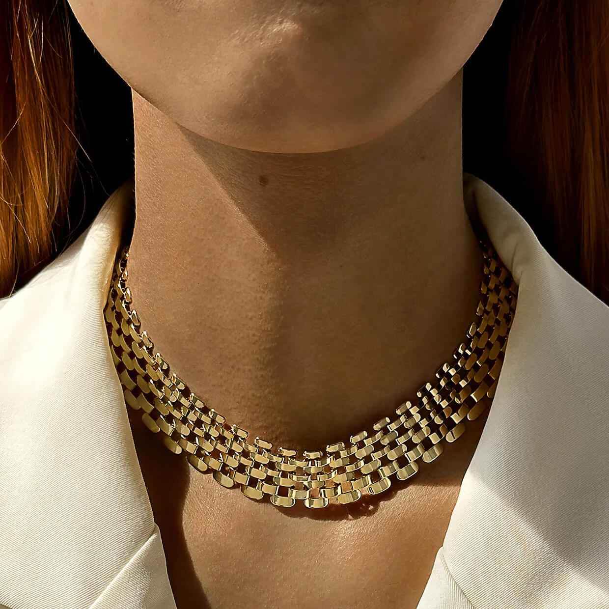 Isabell Rows Choker - RIYOVA Jewelry