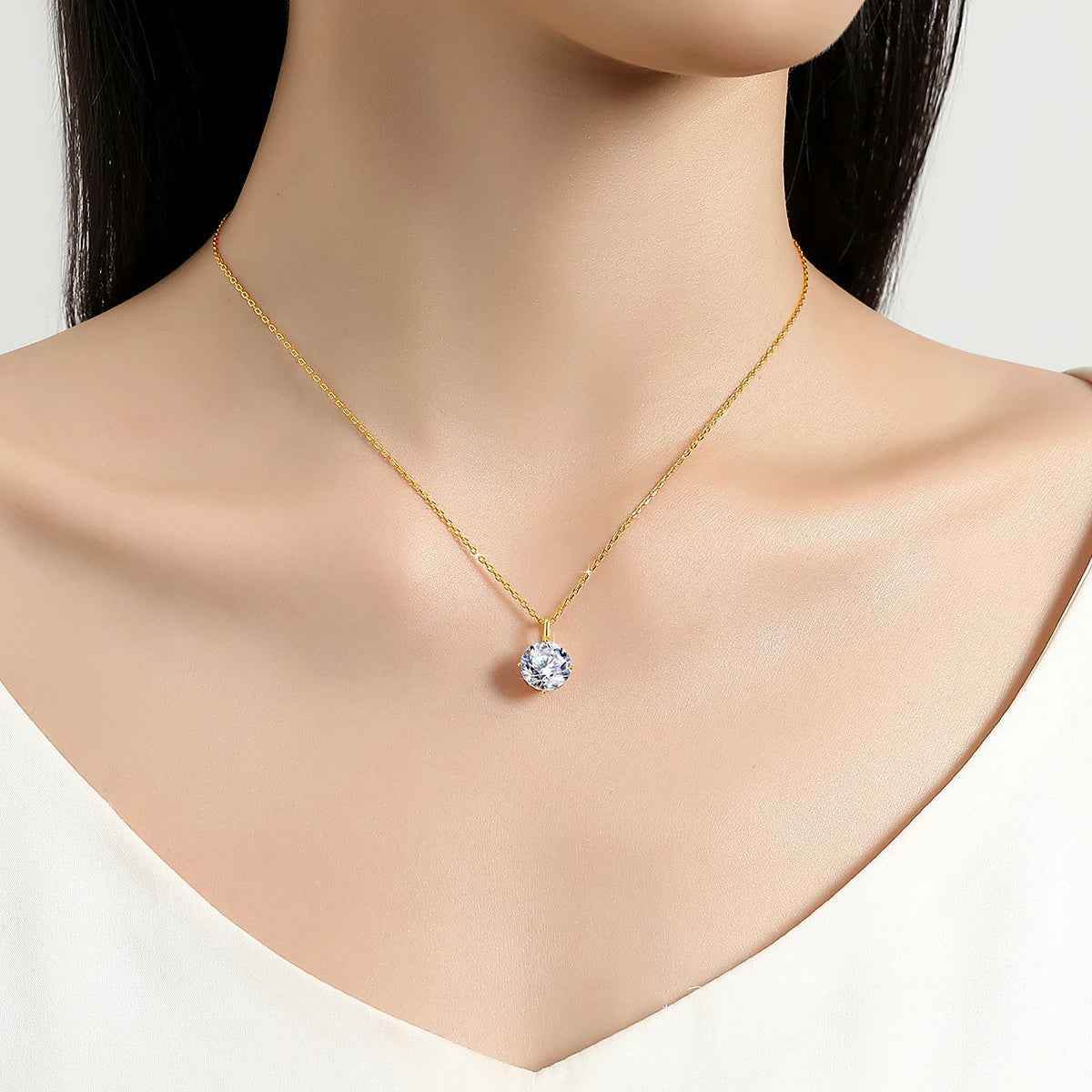 Rhea Moissanite Necklace - RIYOVA Jewelry