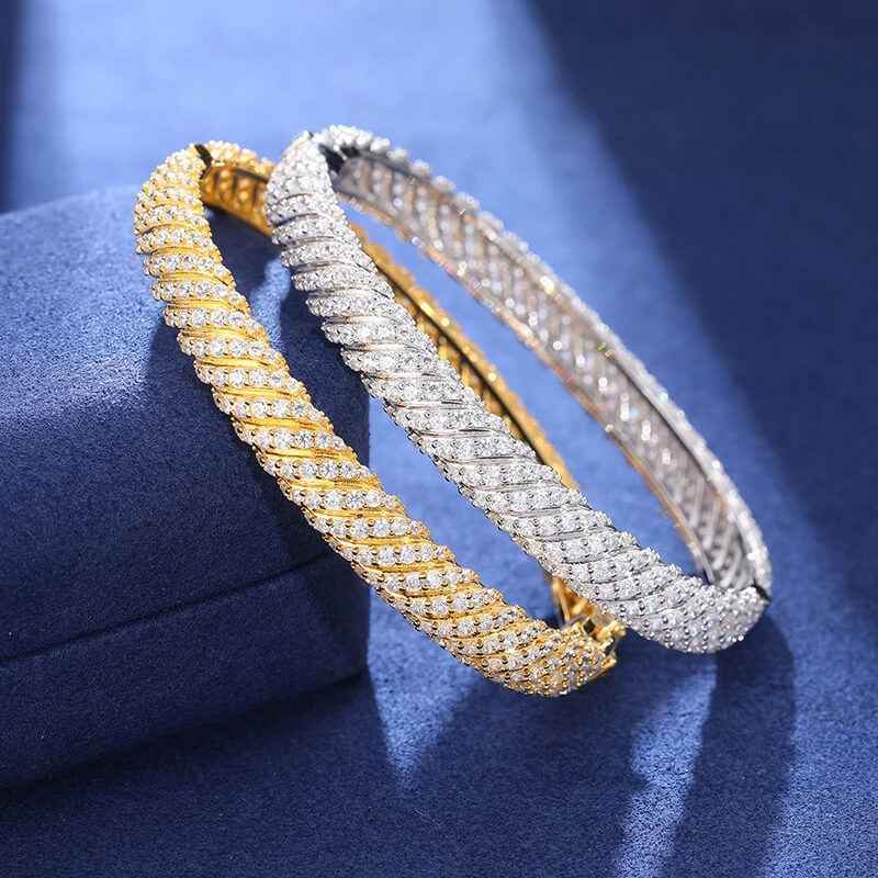 925 Iced Out Twist Bracelet - RIYOVA Jewelry