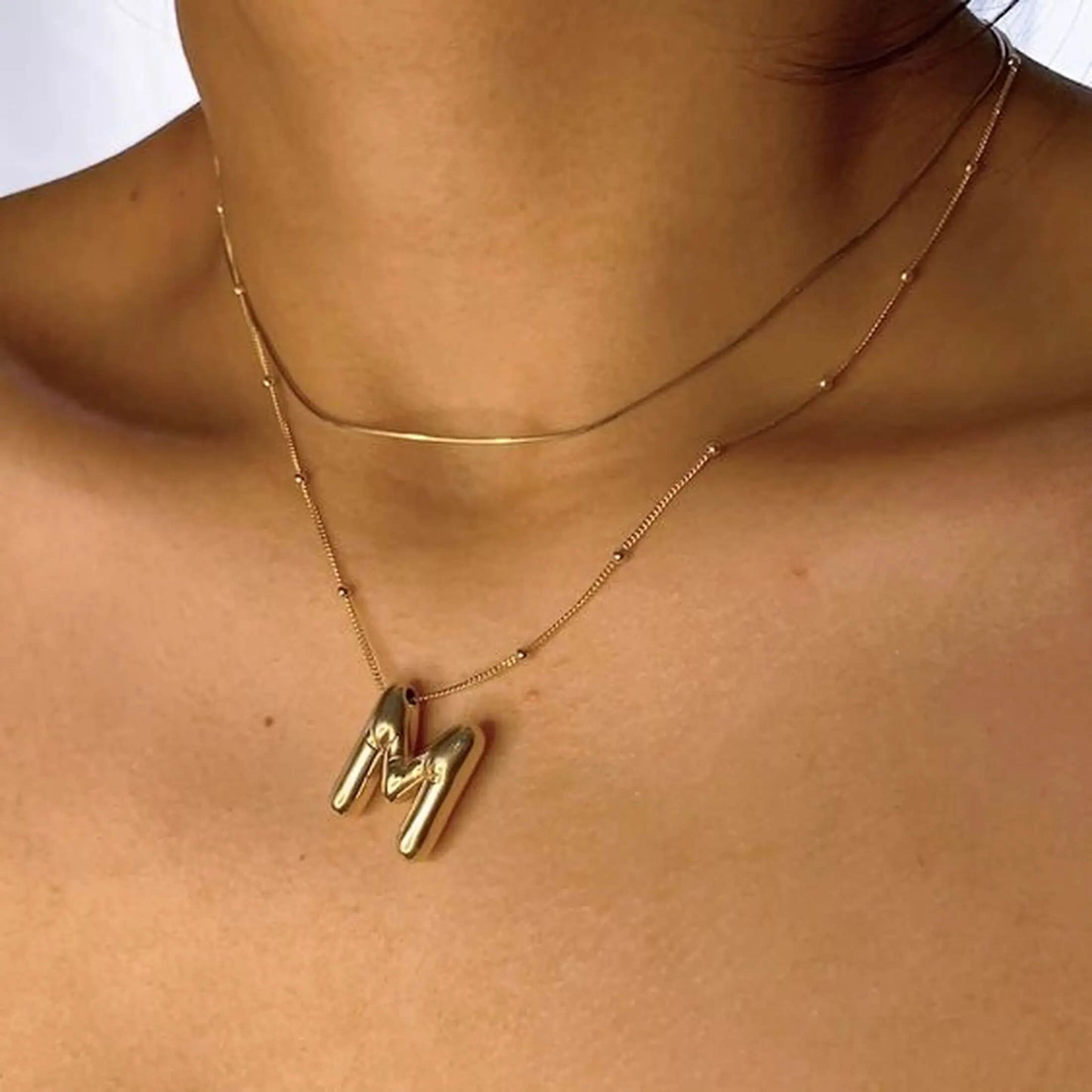 Balloon Initial Pendant Necklace