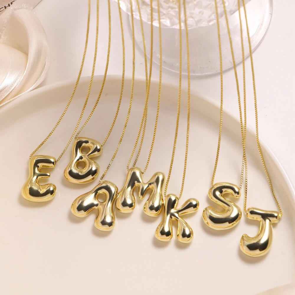 Yumi Bubble Initial Necklace
