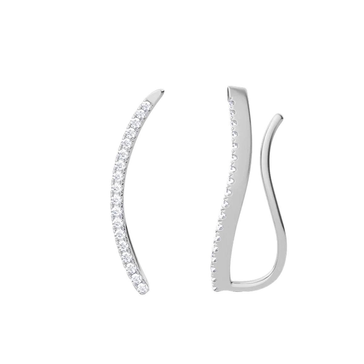 Crescia Moissanite Ear Cuffs - RIYOVA Jewelry