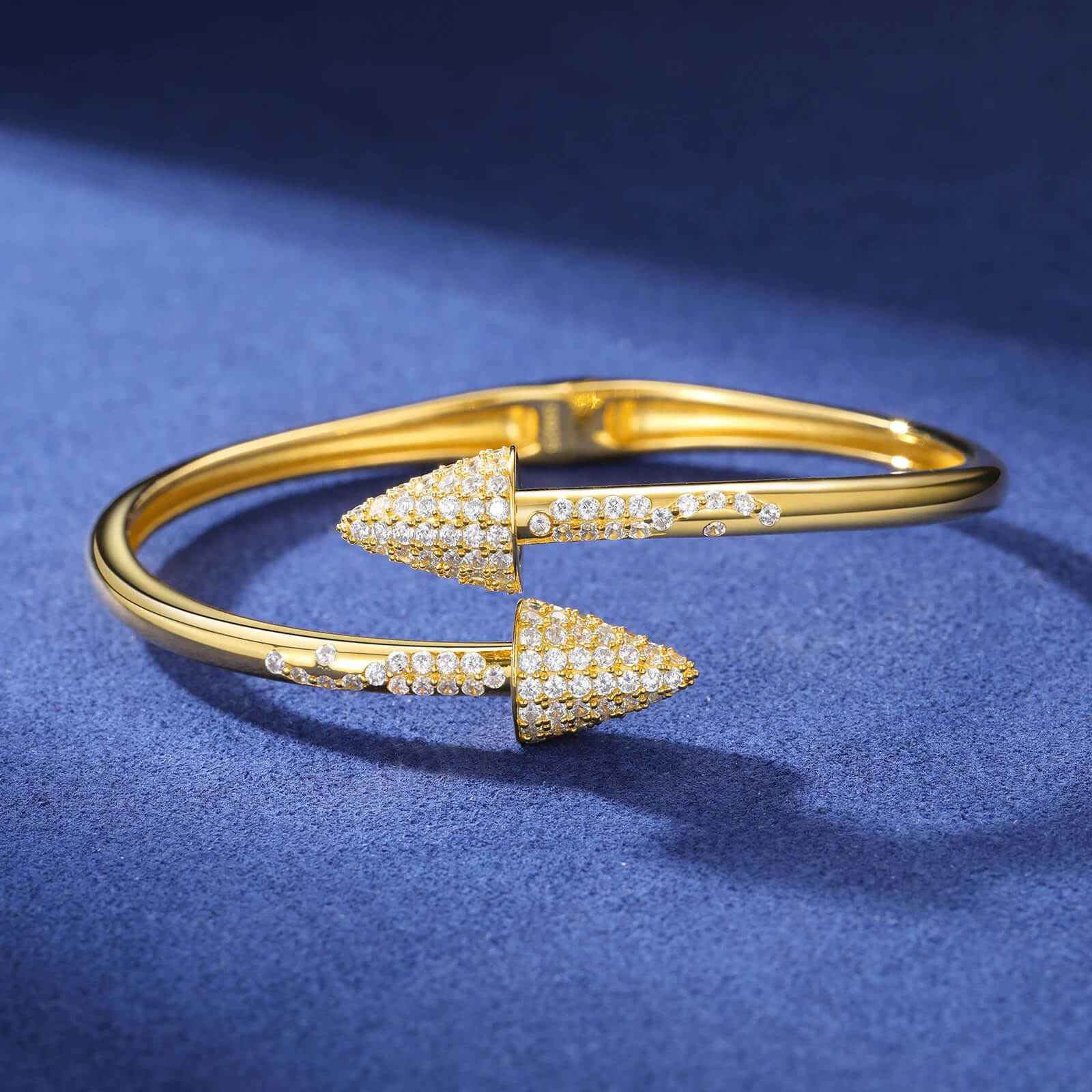 925 Iced Out Arrow Cuff Bracelet - RIYOVA Jewelry