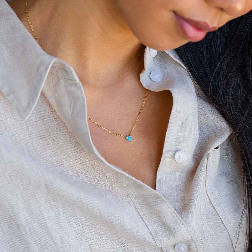 Birthstone Heart Necklace