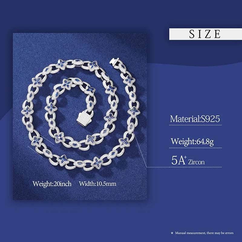 925 Iced Out Flower Eye Cuban Link Necklace – CZ Edition - RIYOVA Jewelry