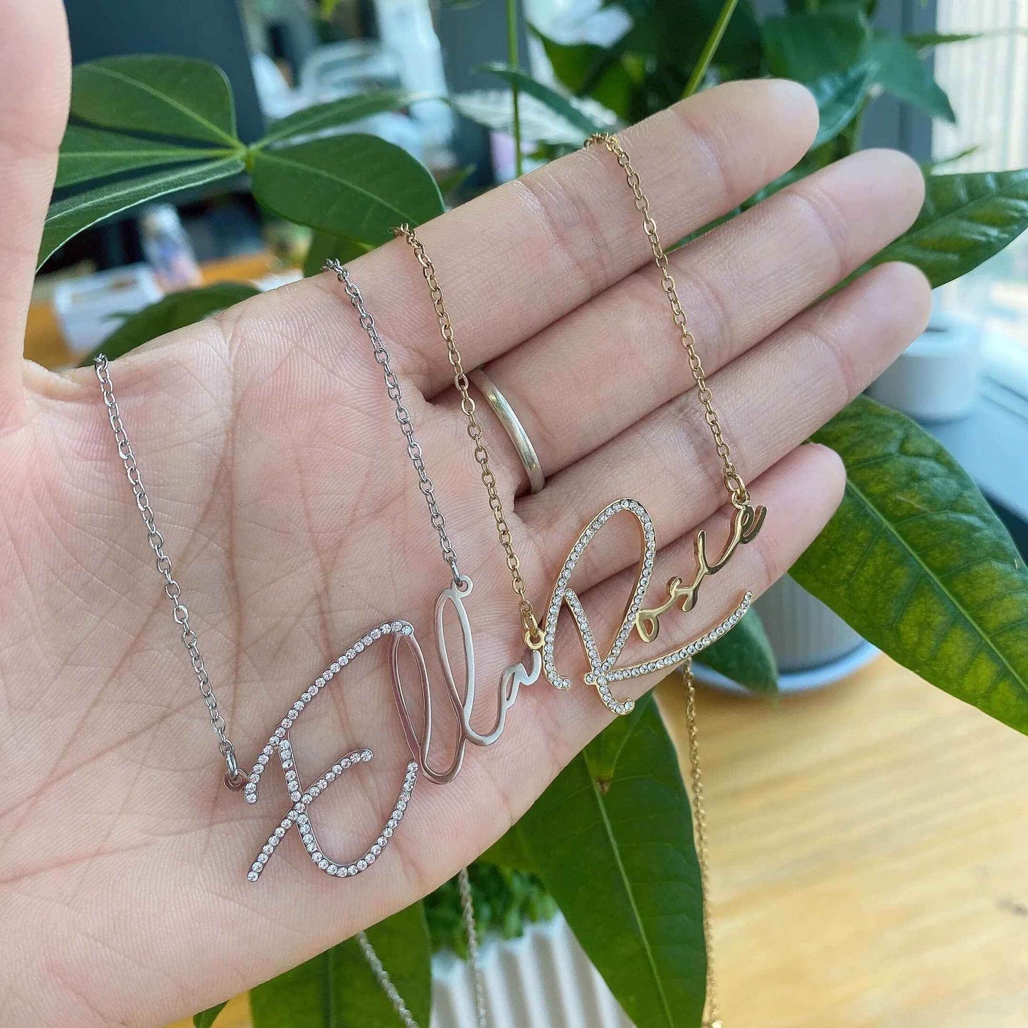 Dainty Signature Name Necklace - RIYOVA Jewelry