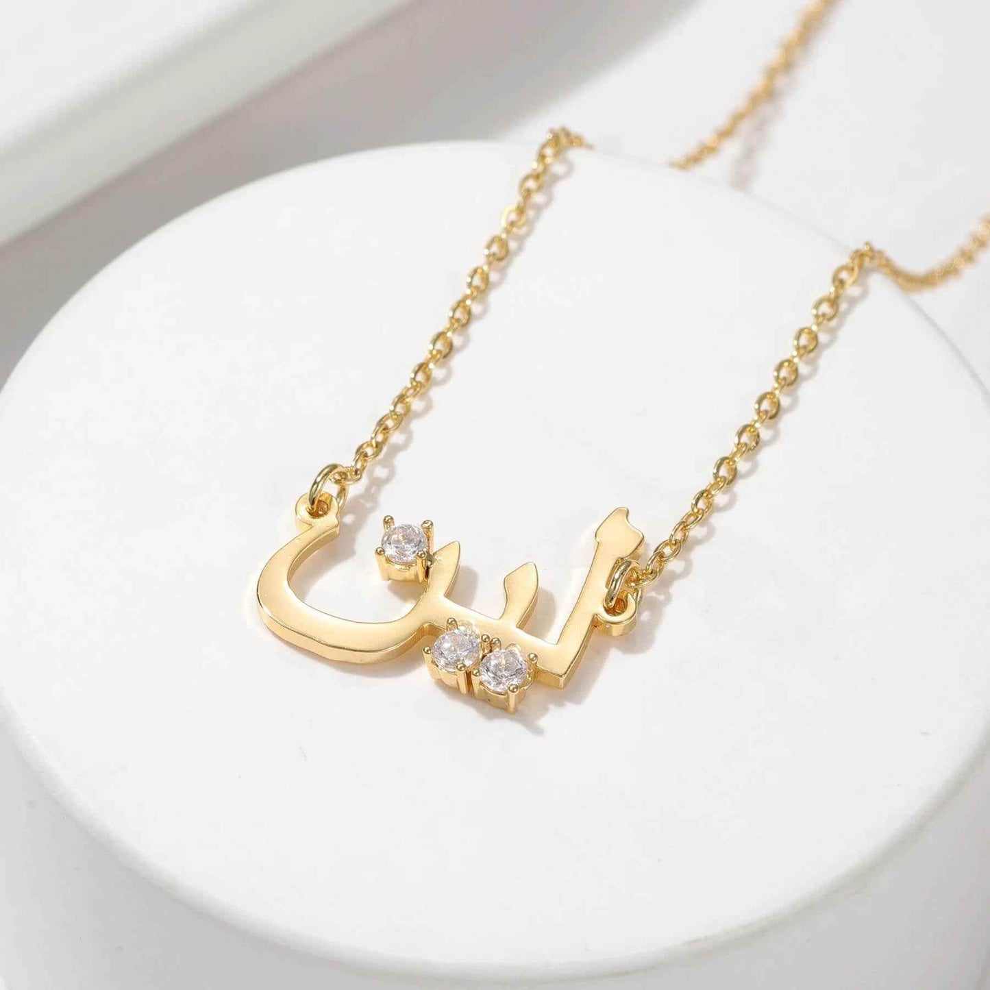 Custom Arabic Zirconia Necklace - RIYOVA Jewelry