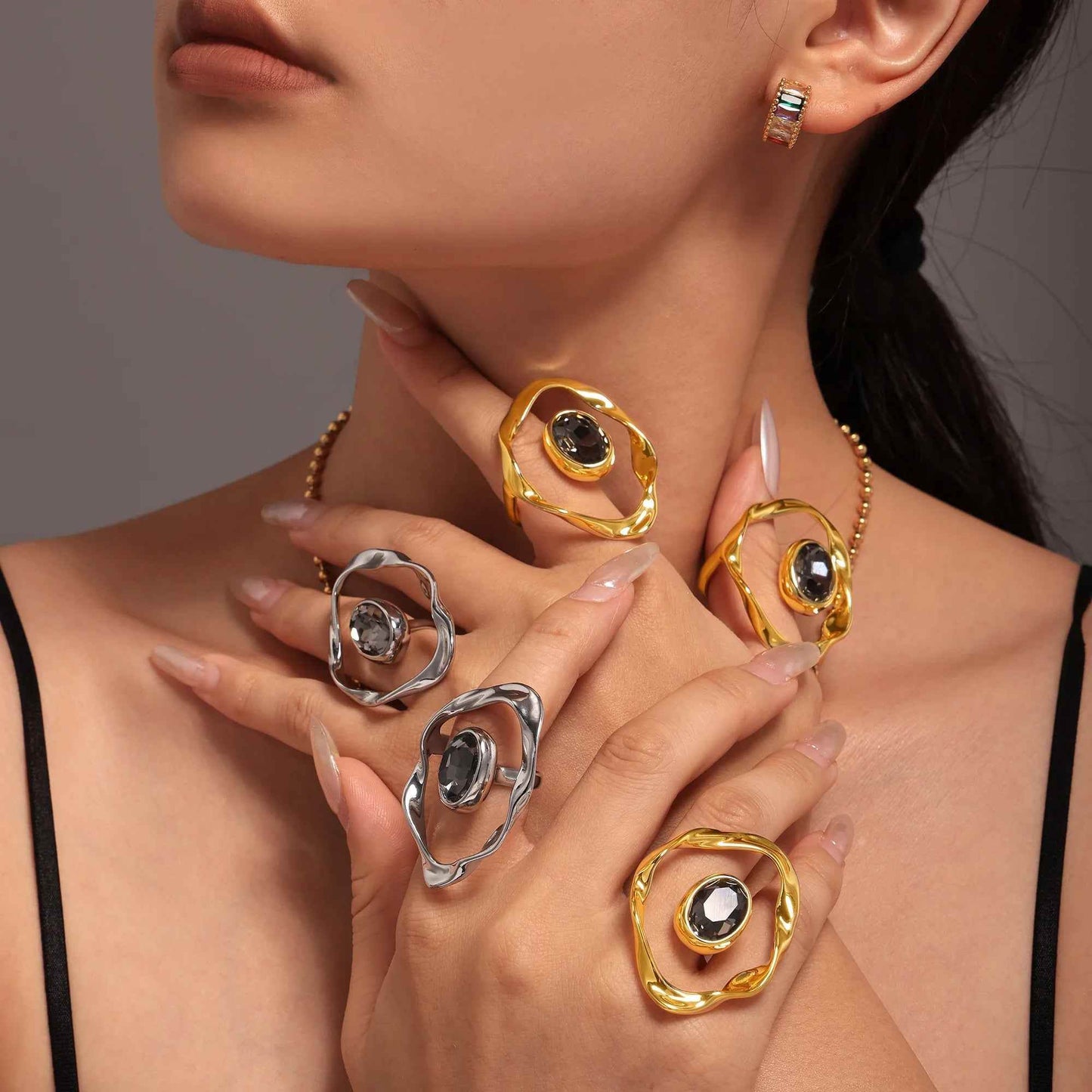 Twist Harmony Open Ring - RIYOVA Jewelry